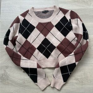 Argyle Cropped Sweater